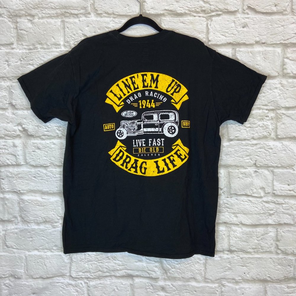 DRAG LIFE Race Gear TShirt Size XL Black Shirt Racing Graphic TShirt